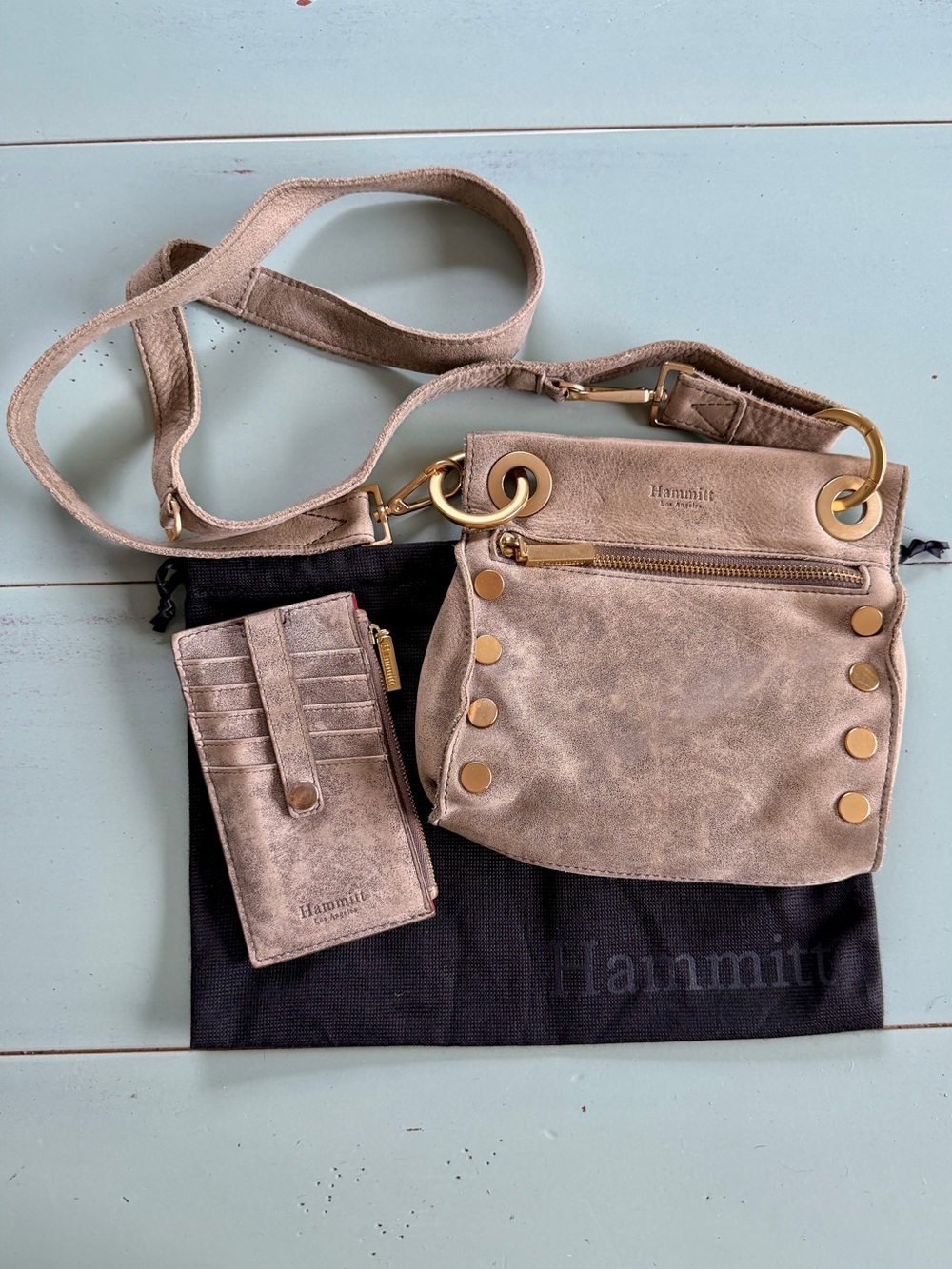 Hammitt Tony Small Handbag & Hammitt 210 West wallet Pewter